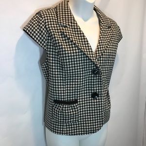 Wool blend Black & White Vest jacket W sz XL